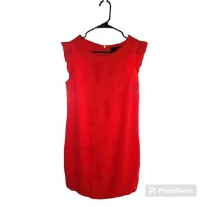 Cynthia Rowley ruffle sleeve coral dress